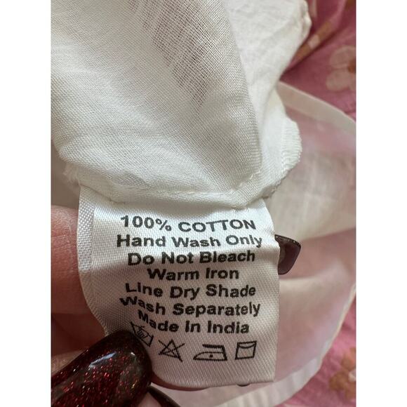 Hampton House Sally Maxi Dress In Hot Pink Floral 100% Cotton Size Medium - Picture 5 of 8